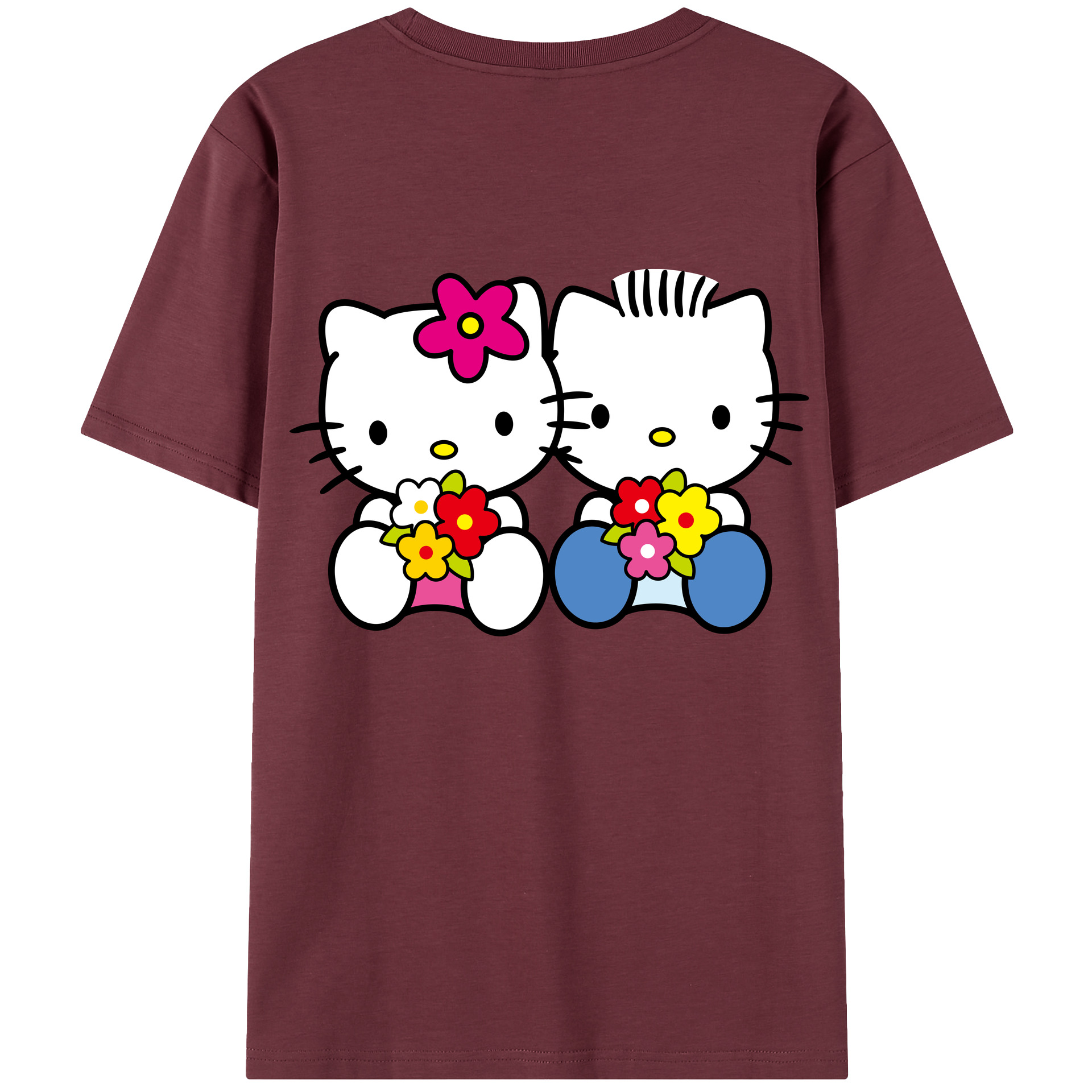 （画像用） Hello Kitty ハローキティ 綿100％半袖Tシャツ（背面プリント）